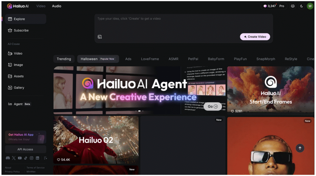 Créez facilement des images et vidéos réalistes avec Hailuo AI. Outil gratuit, rapide et intuitif pour transformer vos textes ou photos en contenus visuels.