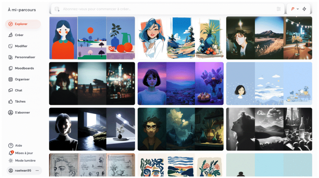 Explorez Midjourney, l’IA qui transforme vos mots en œuvres d’art. Créez des images uniques, stylisées et inspirantes en quelques secondes.