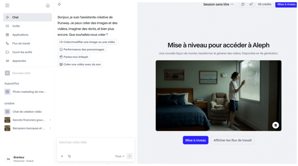 Créez et éditez des vidéos avec Runway AI Tools. Génération vidéo, effets visuels et montage intelligent pour créateurs et professionnels.
