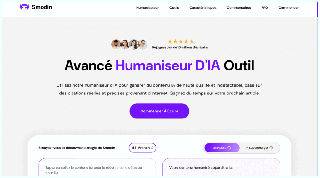 Smodin utilise l’intelligence artificielle pour rédiger, reformuler et détecter les textes IA. Améliorez vos écrits facilement en ligne.