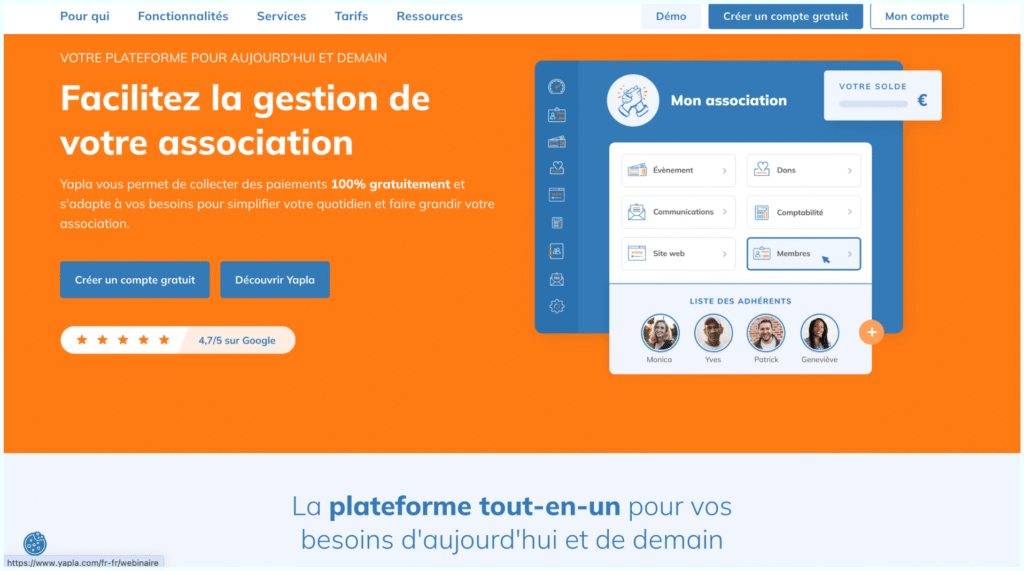 Simplifiez la gestion et la comptabilité de votre association avec Yapla. Automatisez vos tâches, gagnez du temps et gérez vos activités en toute simplicité grâce à une plateforme tout-en-un.